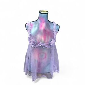 Vintage Frederick's of Hollywood purple sheer baby doll size medium